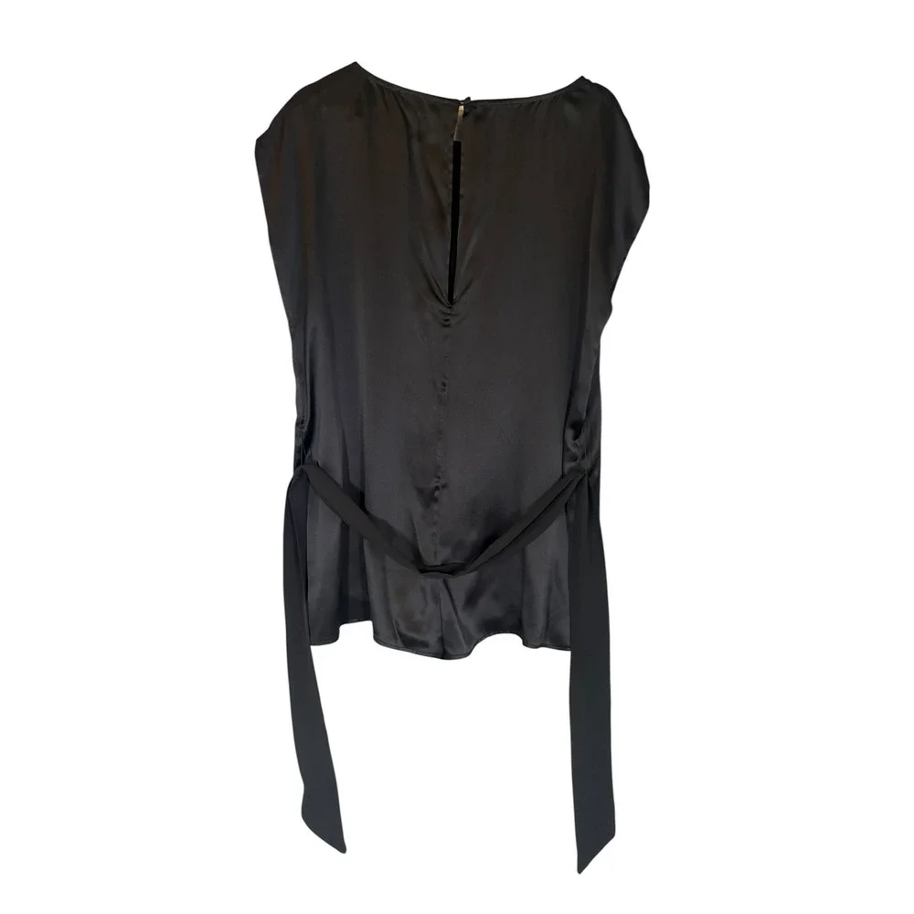 Minimalist Quiet Luxury 100% Silk Black Romper 0S Jumpsuit Maximalist Oversized